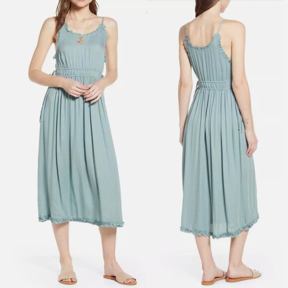 Scotch & Soda Palm Cove Spaghetti Strap Midi Dress - Picture 1 of 13